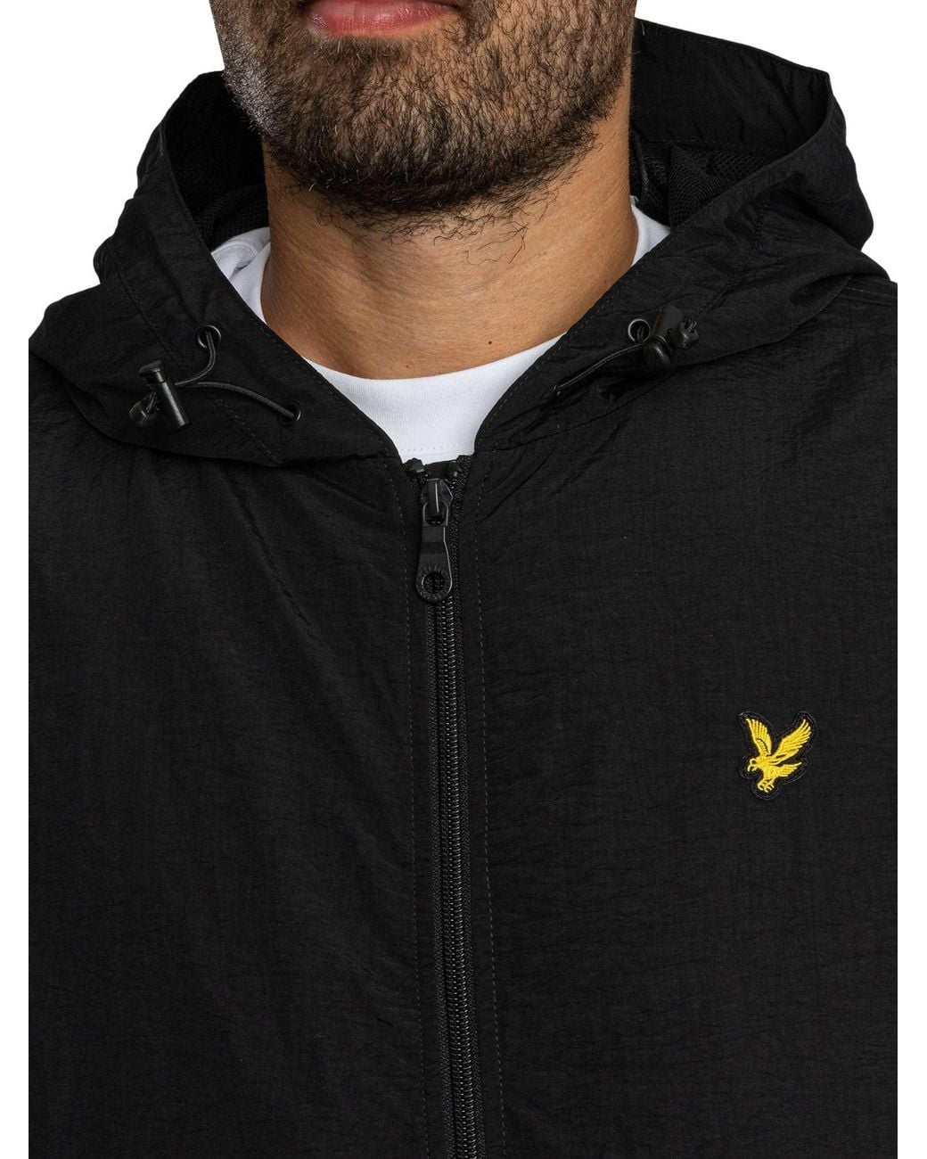 Lyle & Scott Black Hooded Utility Jacket for men