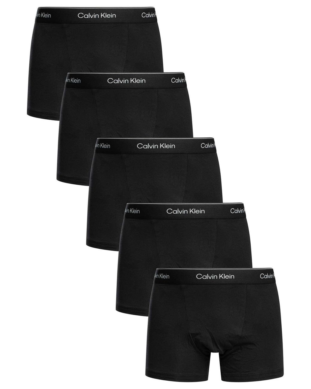 Calvin Klein Black 5 Pack Relaxed Fit Trunks for men