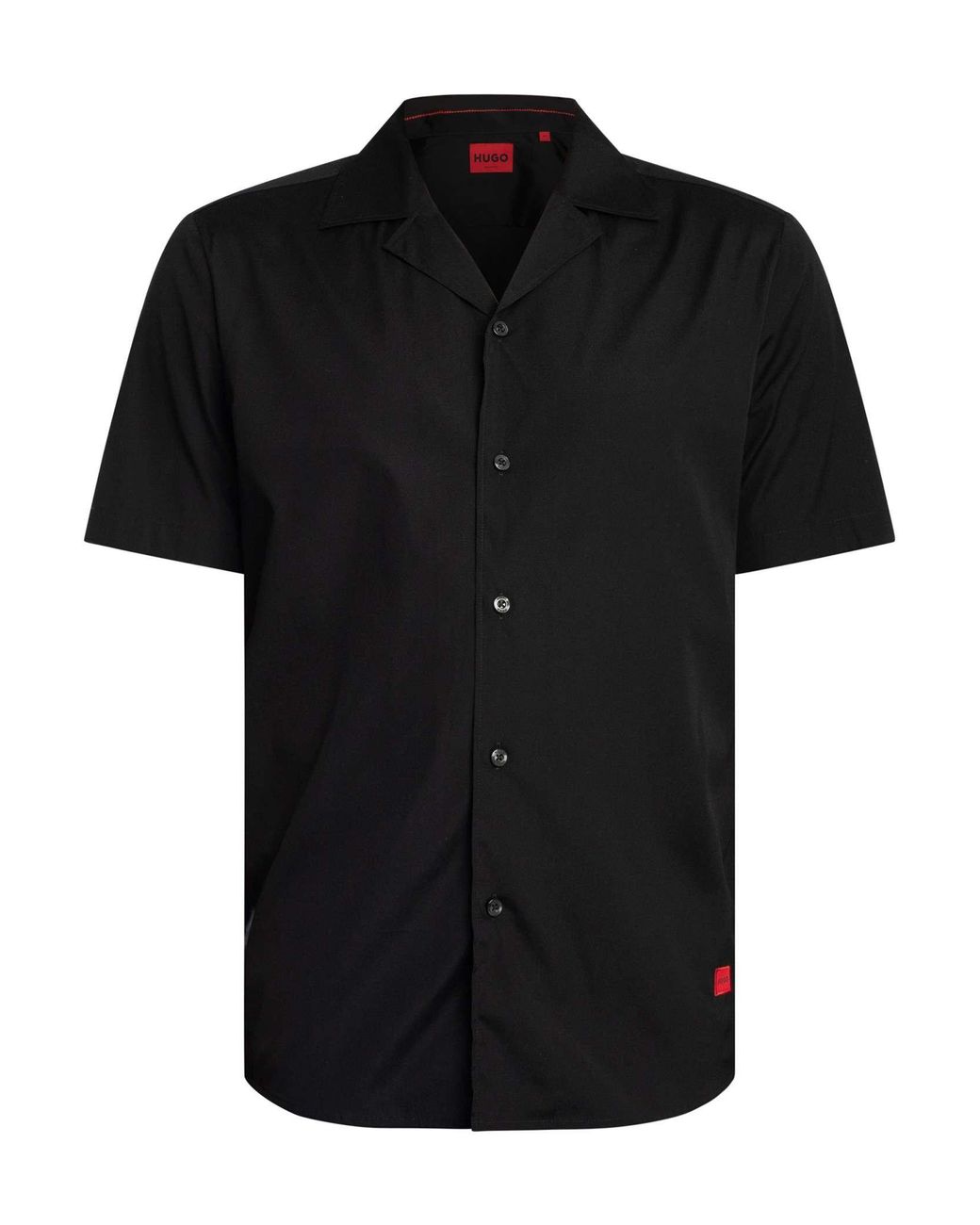 HUGO Black Ellino Shortsleeved Shirt for men