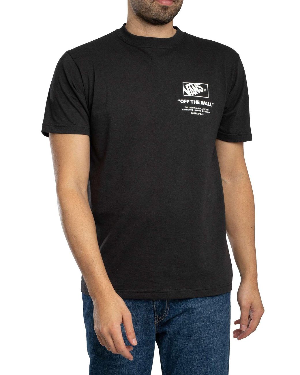 Vans Black Stacked Back Graphic T-Shirt for men