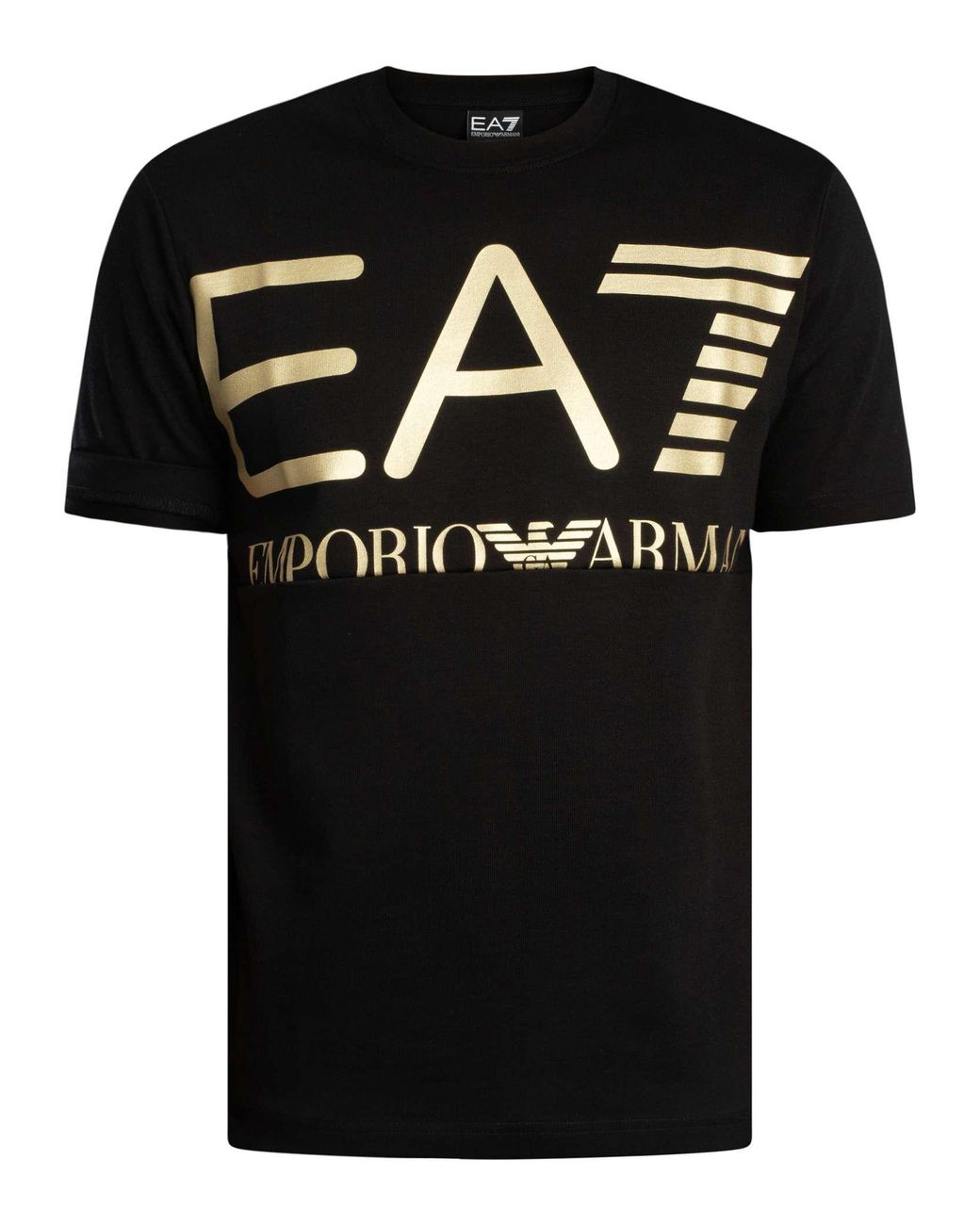 EA7 Black Regular Fit Mega Graphic T-Shirt for men