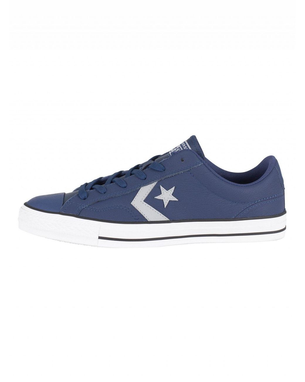 Converse Navy /wolf Grey Star Player Ox Leather Trainers in Blue for Men |  Lyst