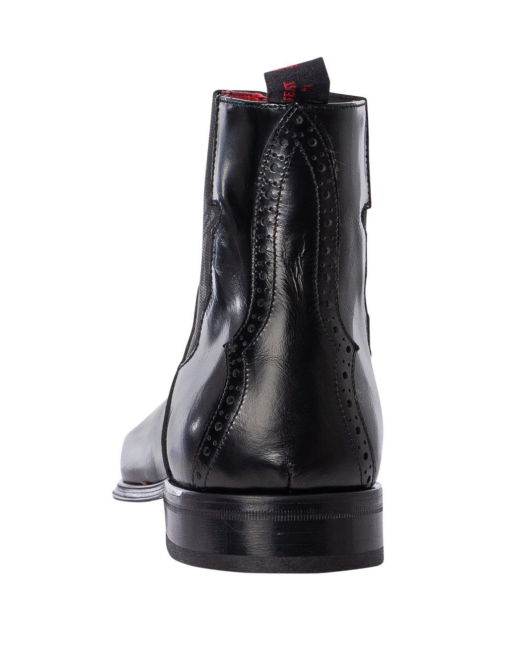 Jeffery West Black Skull Polished Leather Chelsea Boots for men