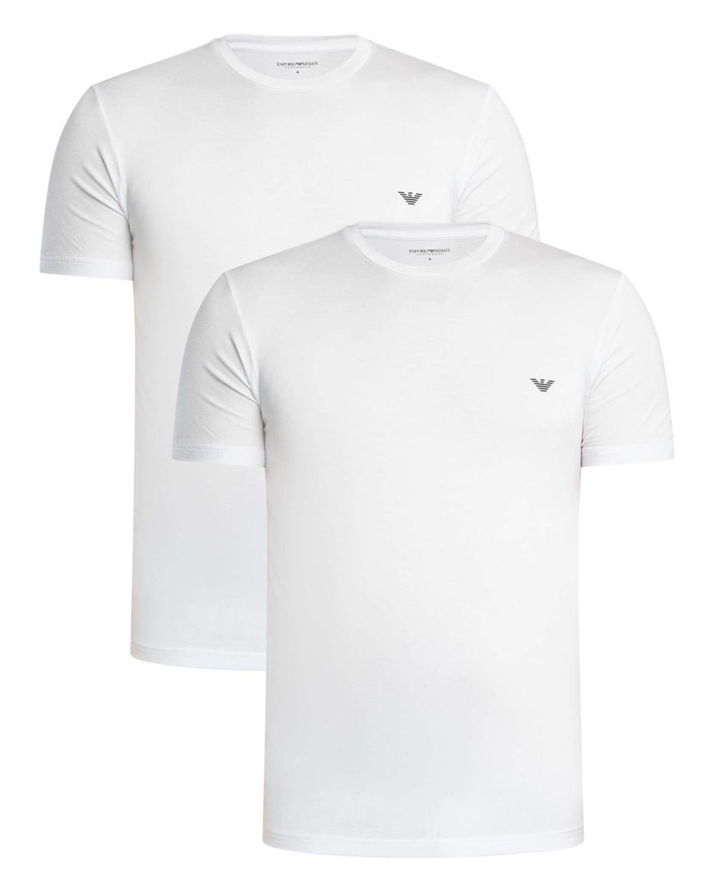 Emporio Armani White 2 Pack Lounge Crew Fitted T-Shirt for men