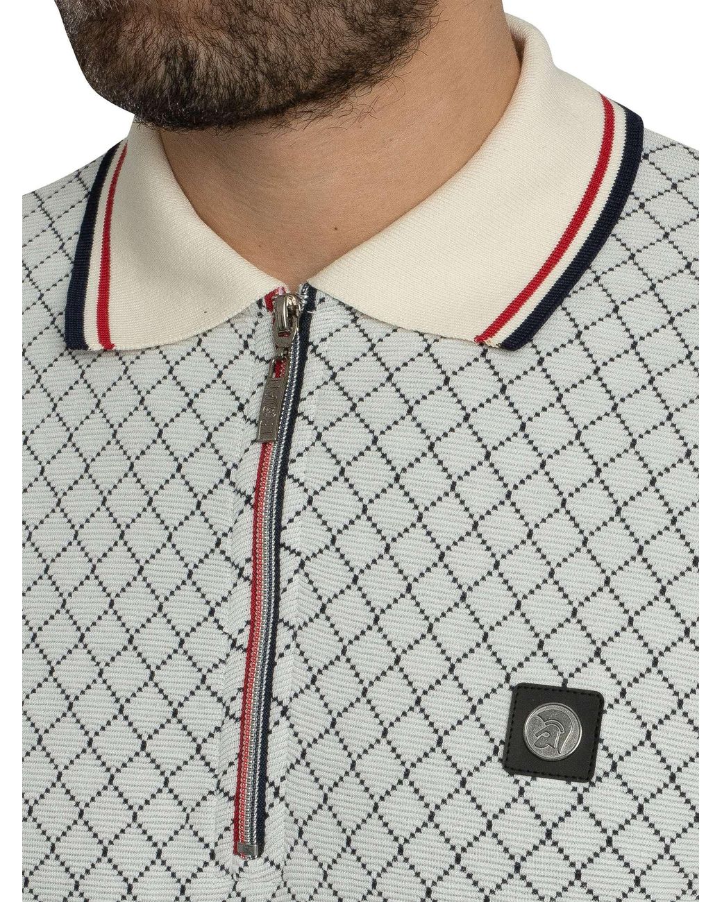 Trojan Gray Ottoman Jacquard Panel Polo Shirt for men