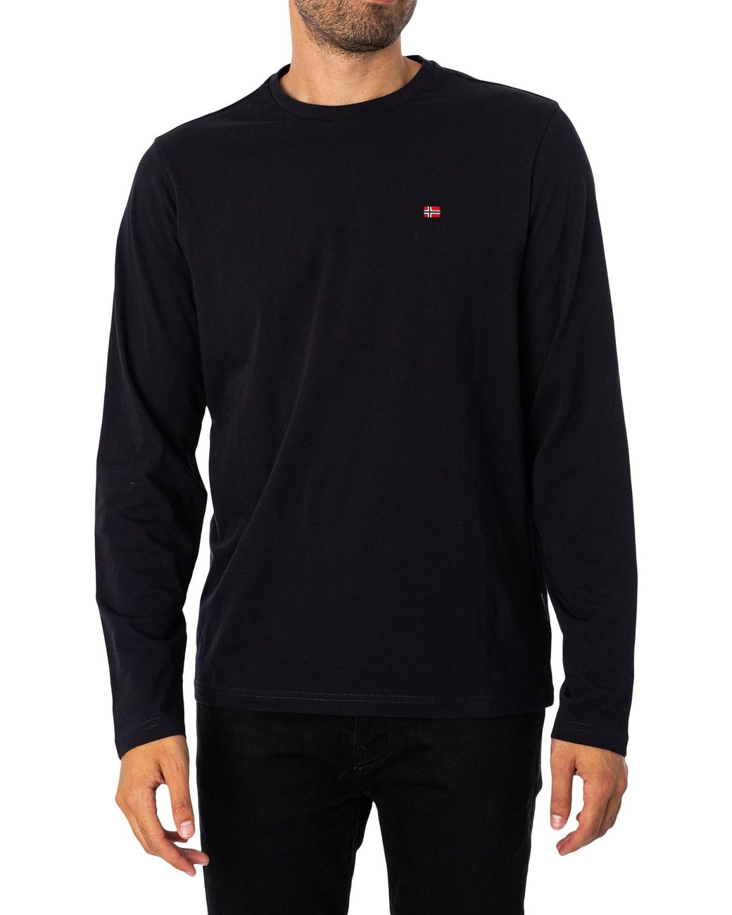 Napapijri Blue Salis Logo Longsleeved T-Shirt for men