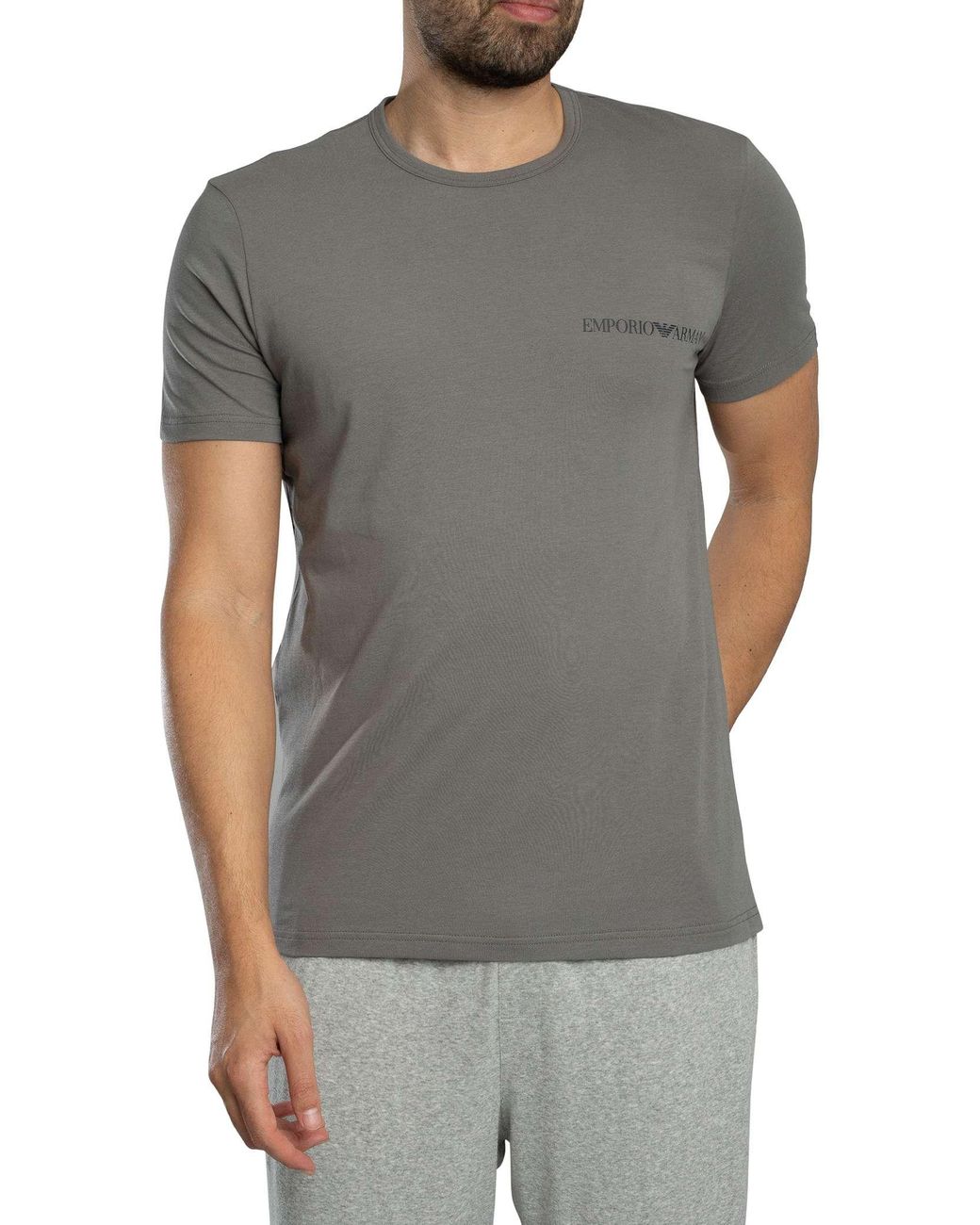 Emporio Armani Gray 2 Pack Lounge Crew T-Shirt for men