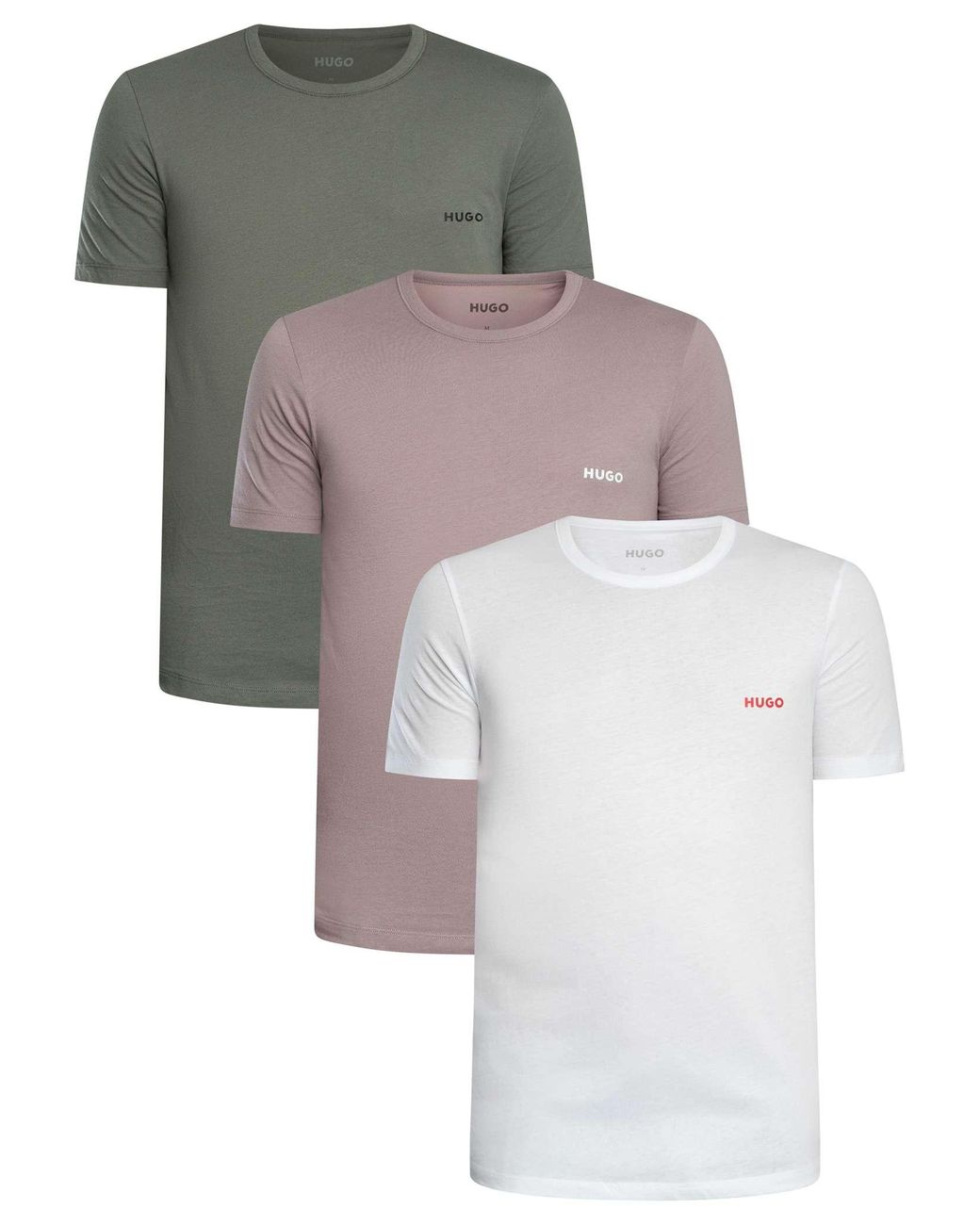 HUGO White 3 Pack Crew Lounge T-Shirt for men