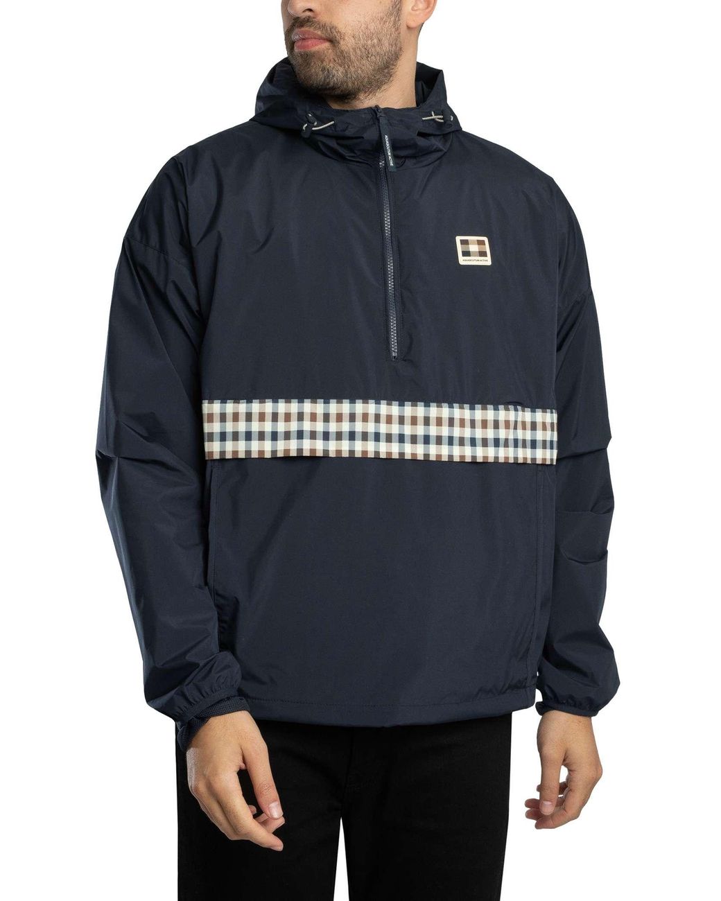 Aquascutum Colour Block Badge Jacket in Blue for Men | Lyst UK