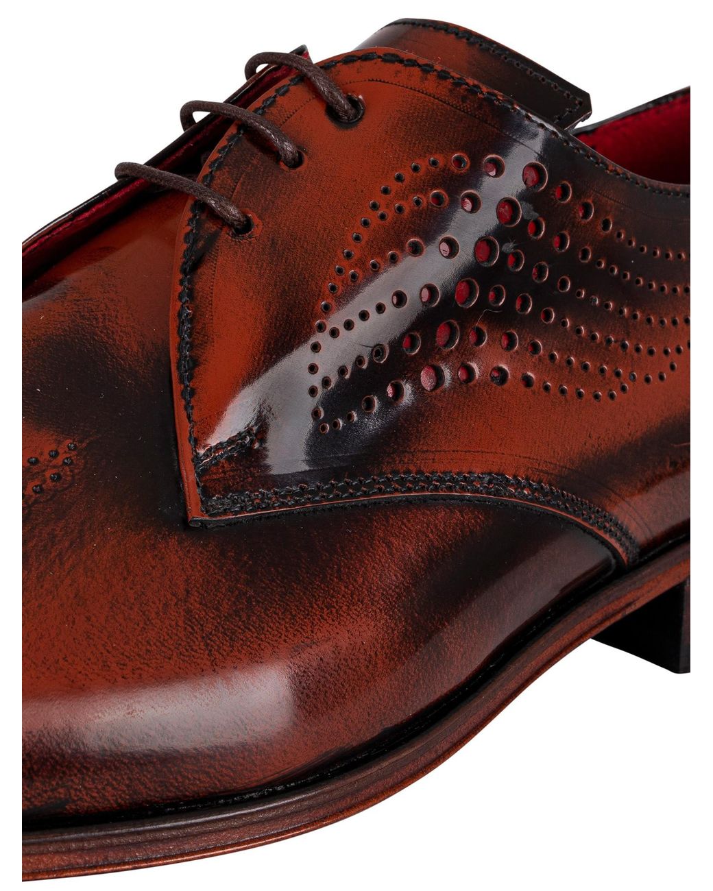 Brown Jeffery West Derby Brogue Polished Leather Shoes in Mid Brown for Men Mens Shoes Lace-ups Brogues 