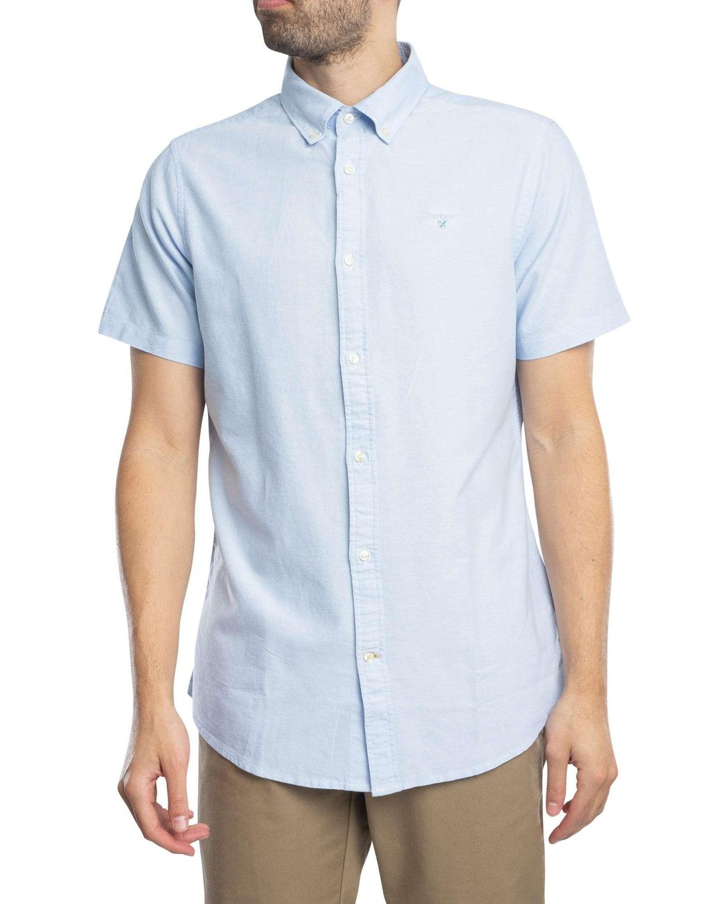 Barbour Blue Oxtown Short Sleeved Tailored Shirt for men