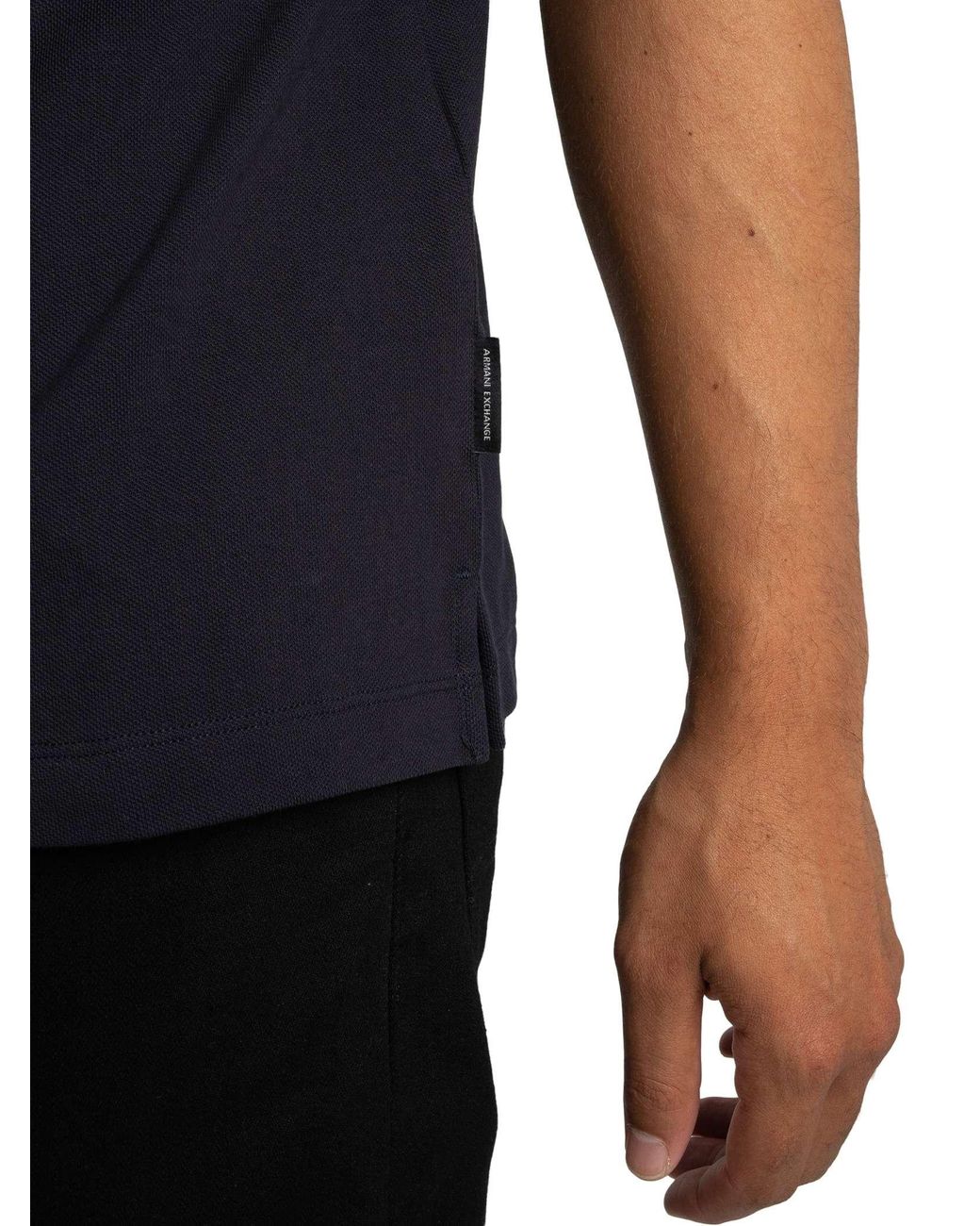 ARMANI EXCHANGE Blue Logo Polo Shirt for men