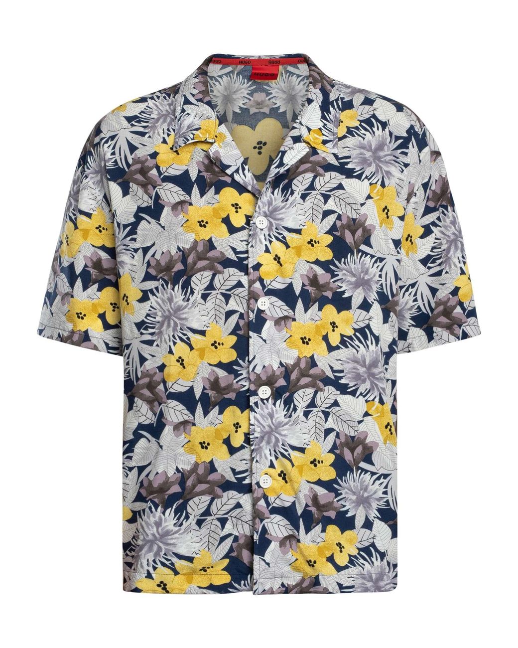 HUGO Gray Beach Relaxed Shirt for men
