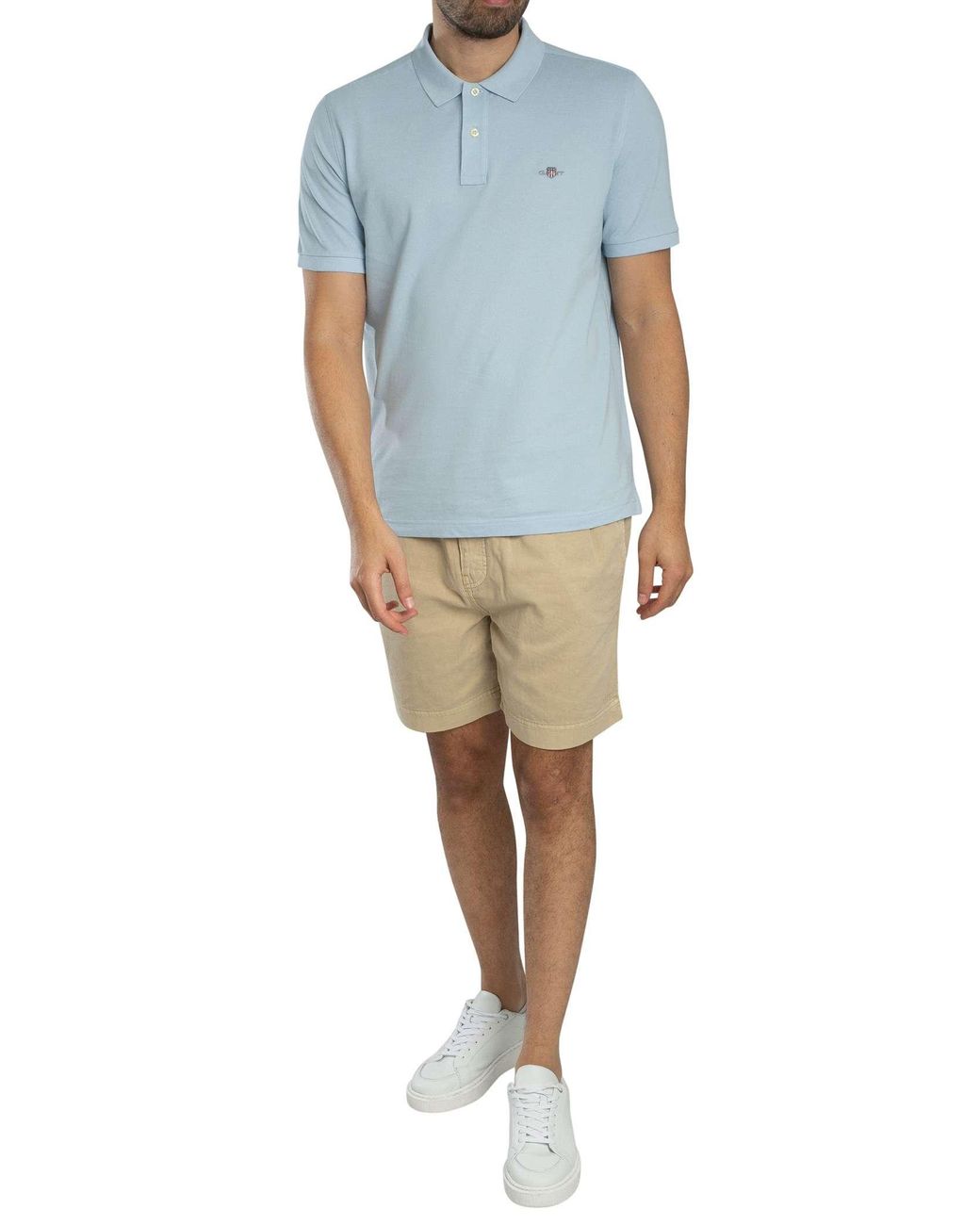 Gant Blue Regular Shield Pique Polo Shirt for men