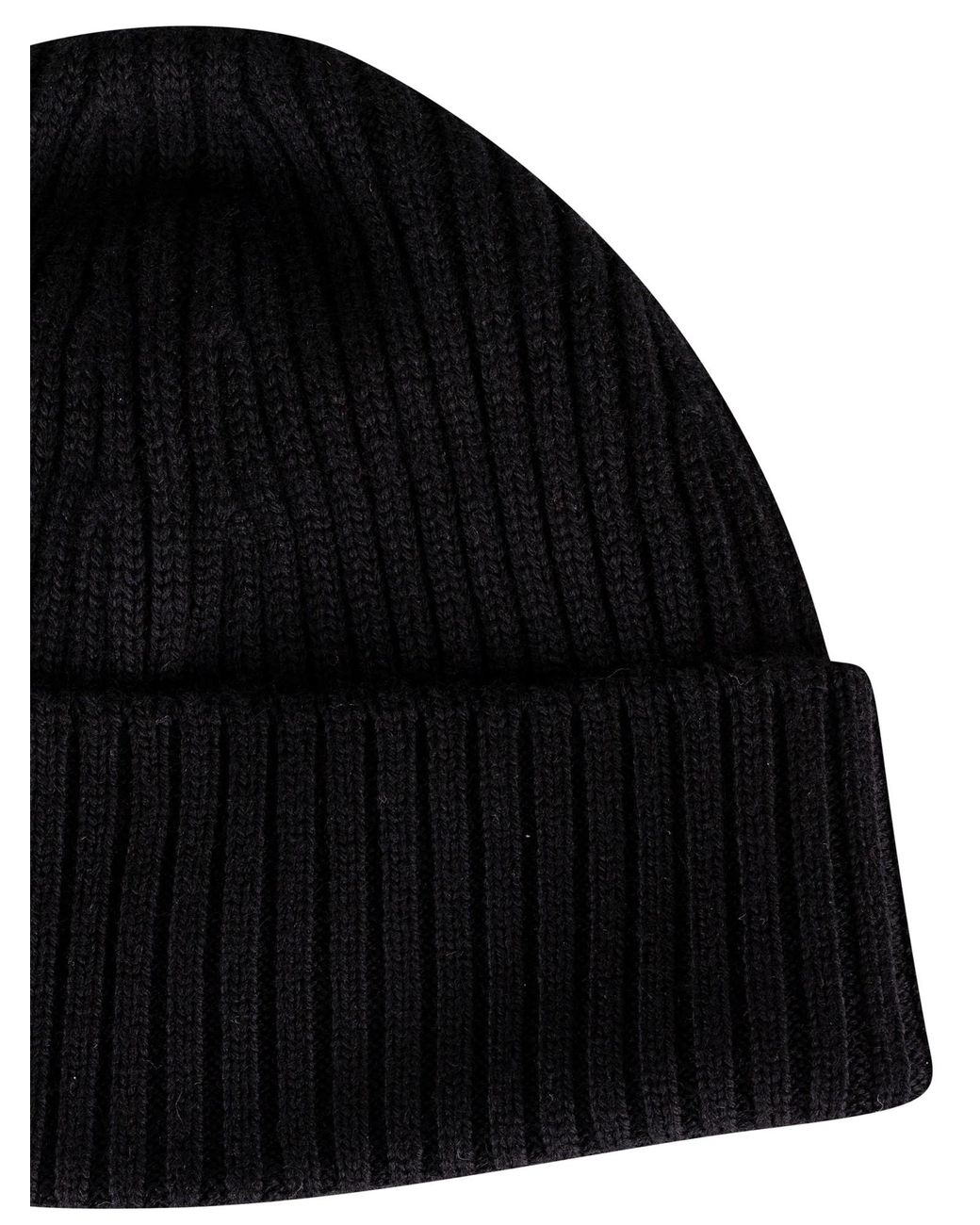 Lacoste Black Ribbed Embroidered Logo Beanie for men