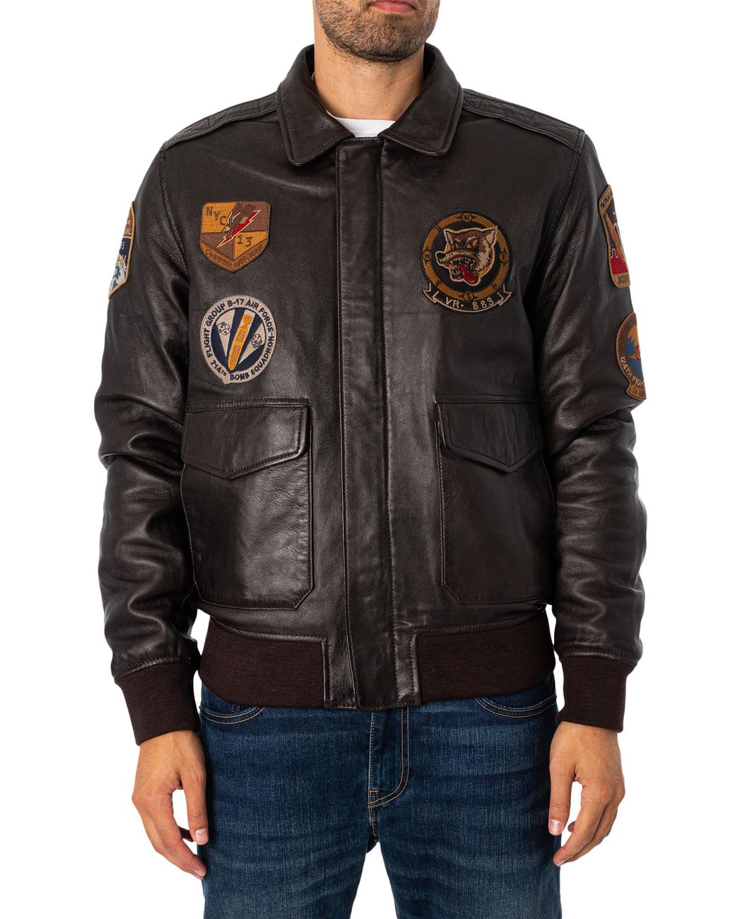 Schott Nyc Flight Leather Jacket in Black for Men Lyst