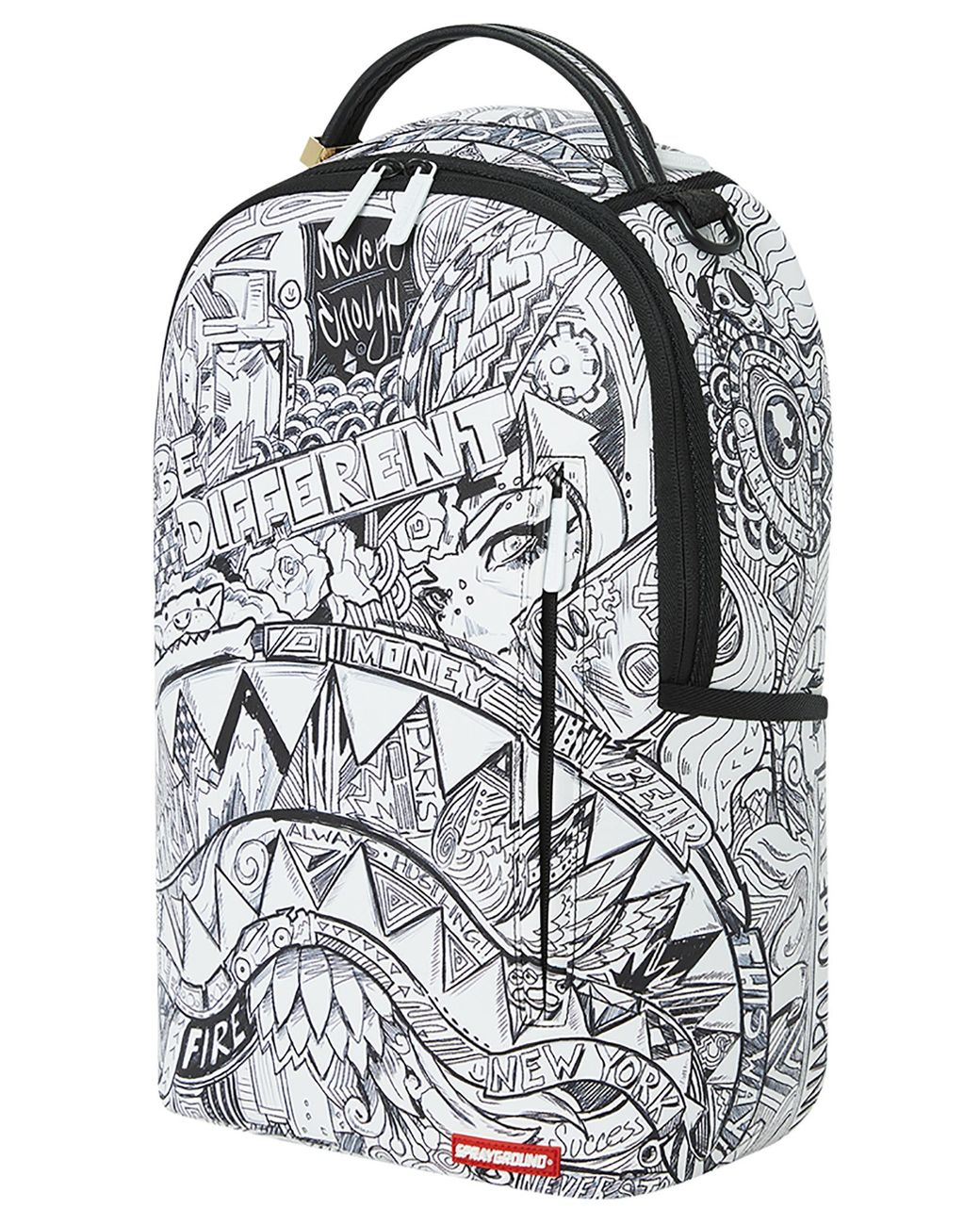 Sprayground Shark Trip Money Bear White Backpack