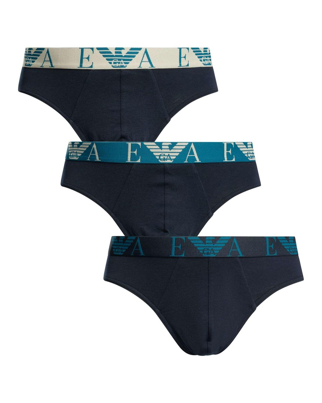 Emporio Armani Blue 3 Pack Briefs for men