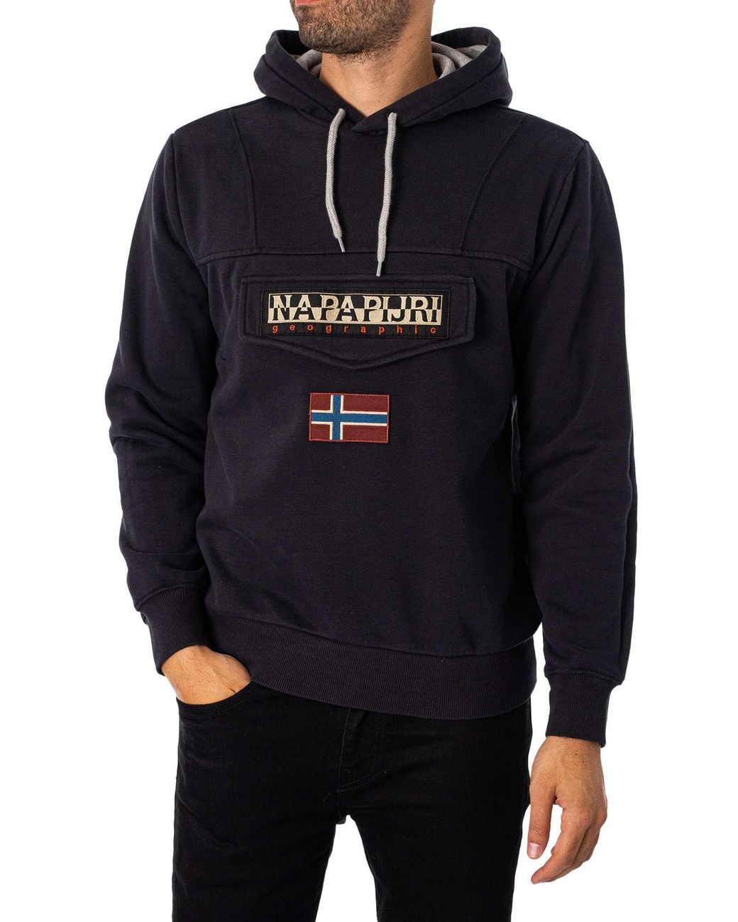 Napapijri Burgee Winter Pullover Hoodie in Blue for Men Lyst