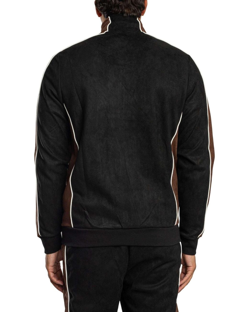 Sergio Tacchini Black Contrasto Suede Track Jacket for men