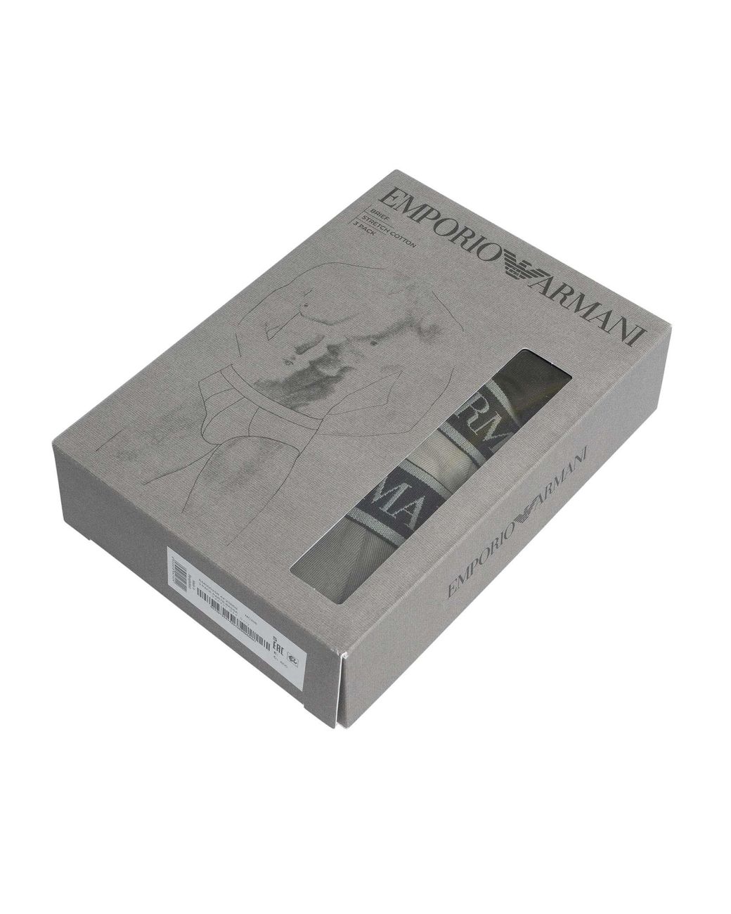 Emporio Armani Gray 3 Pack Briefs for men