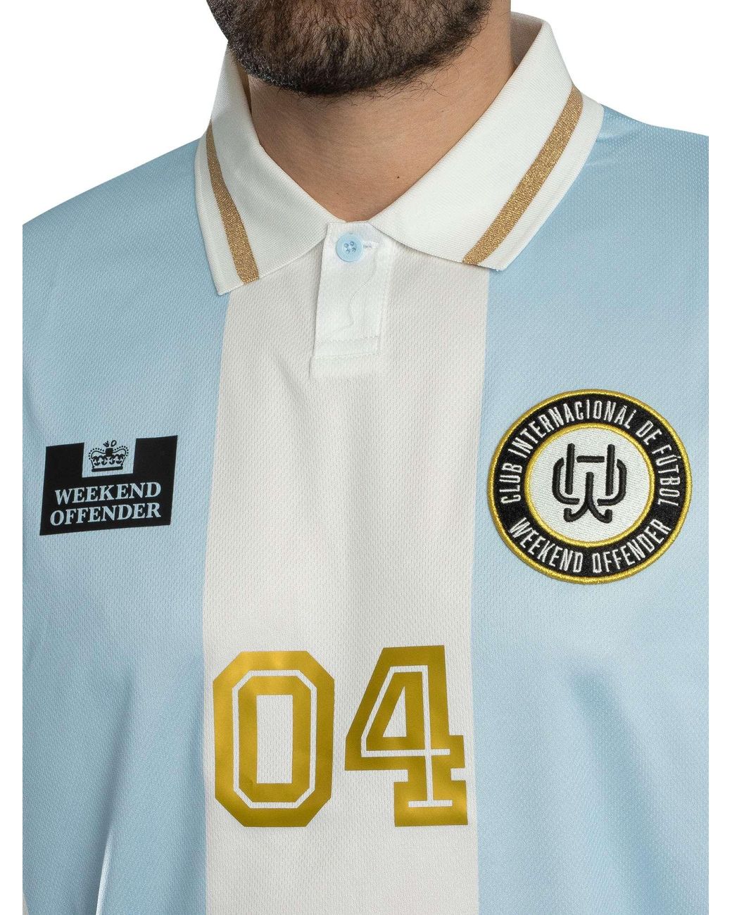 Weekend Offender Blue Moulay Football T-Shirt for men