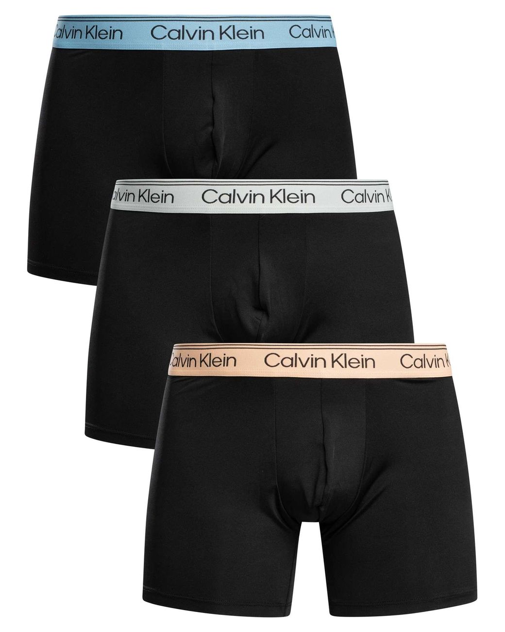 Calvin Klein Black 3 Pack Microfiber Stretch Boxer Briefs for men