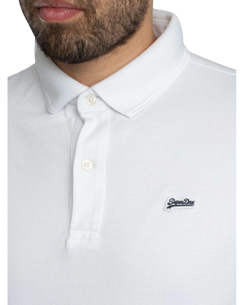 Superdry White Classic Pique Polo Shirt for men