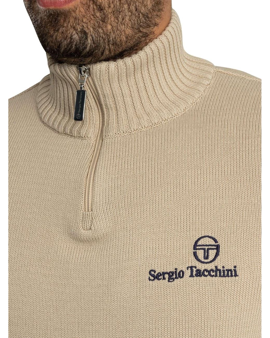 Sergio Tacchini Natural New Dallas 1/4 Zip Knit for men