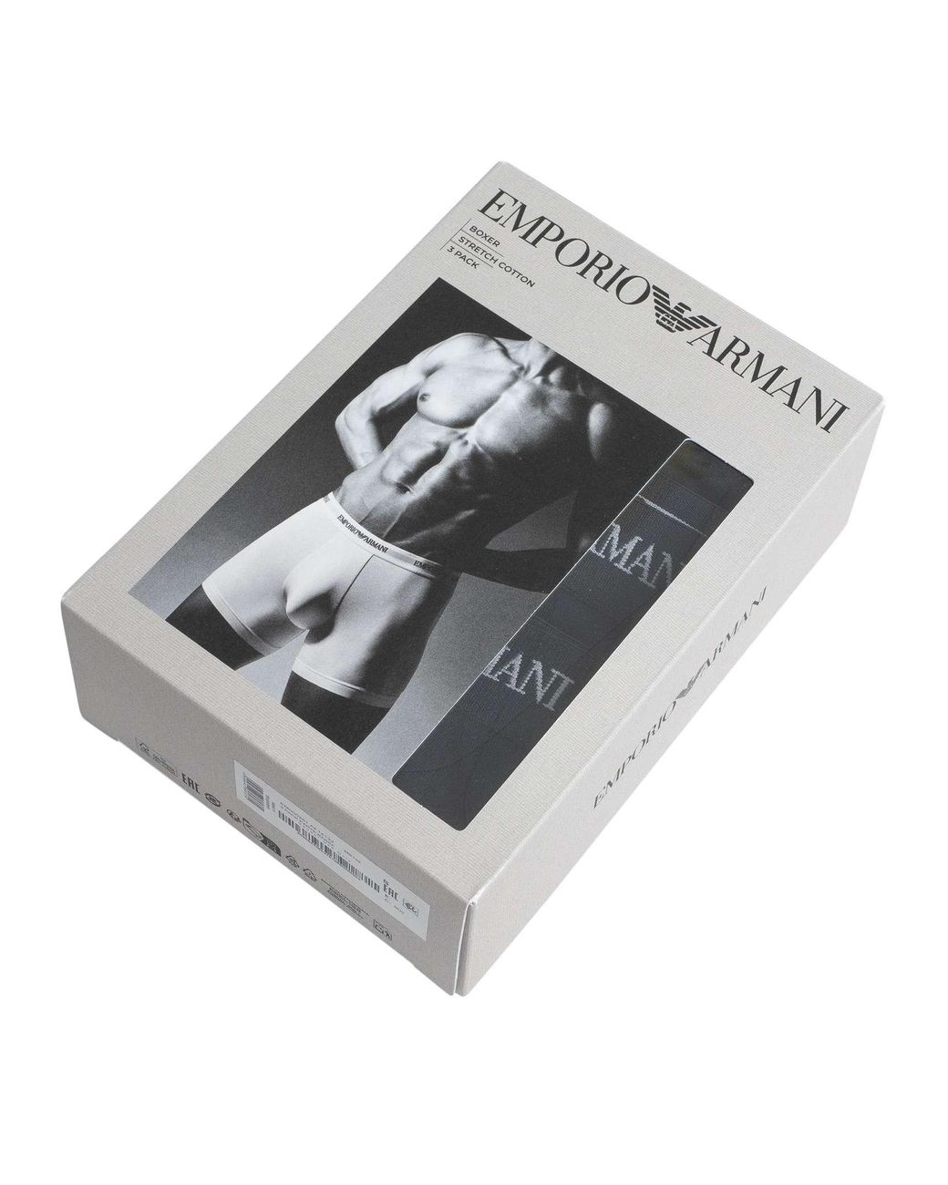 Emporio Armani Blue 3 Pack Stretch Boxer Briefs for men