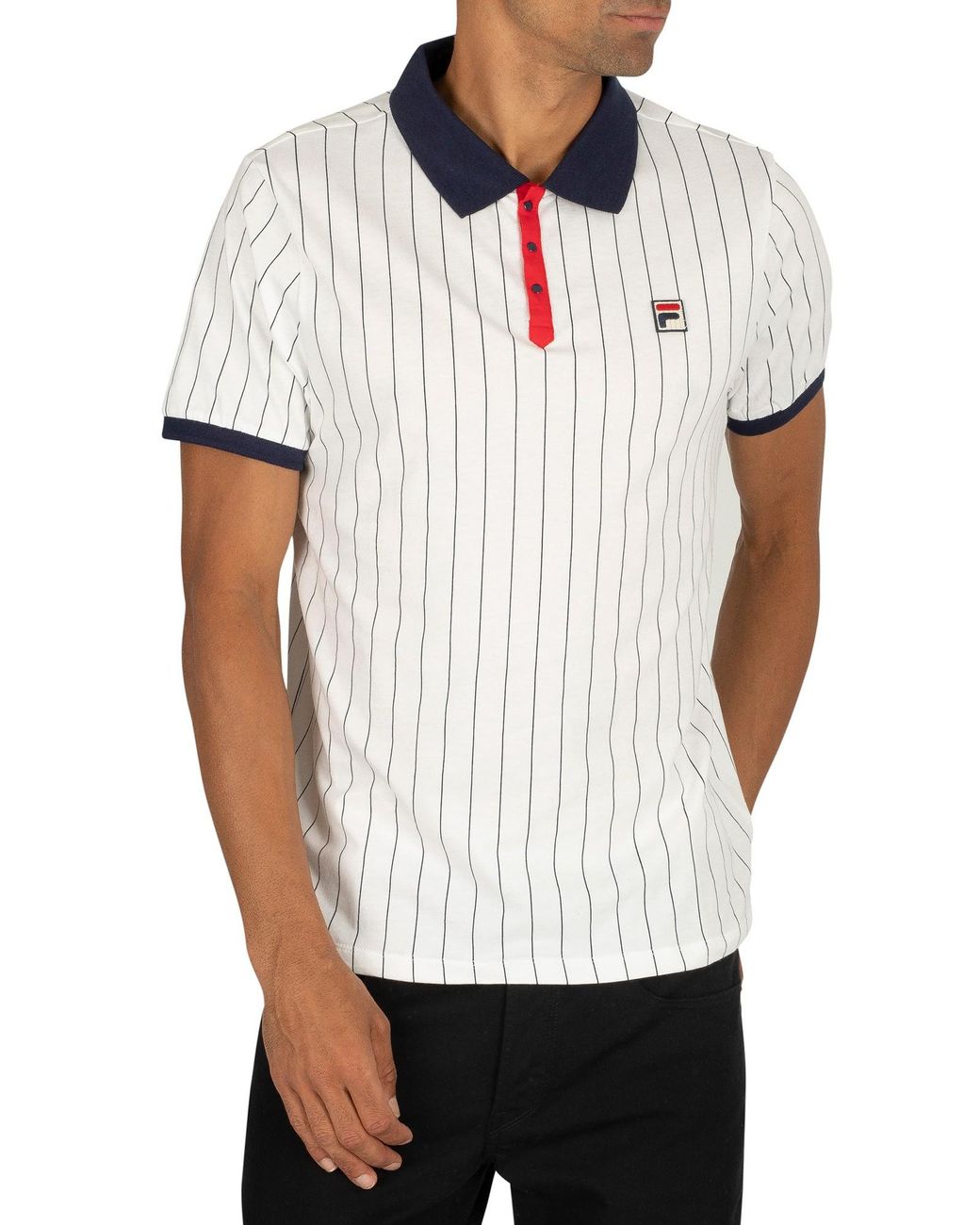 Fila Cotton Bb1 Classic Vintage Striped Polo Shirt in White for Men | Lyst