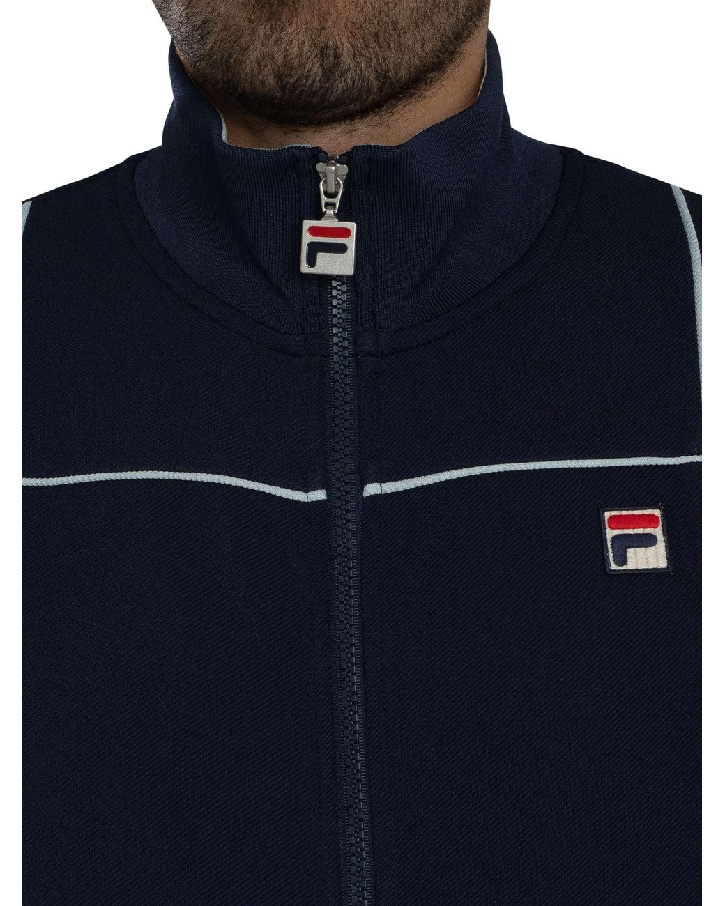 Fila Blue Armando Contrasting Piping Track Jacket for men