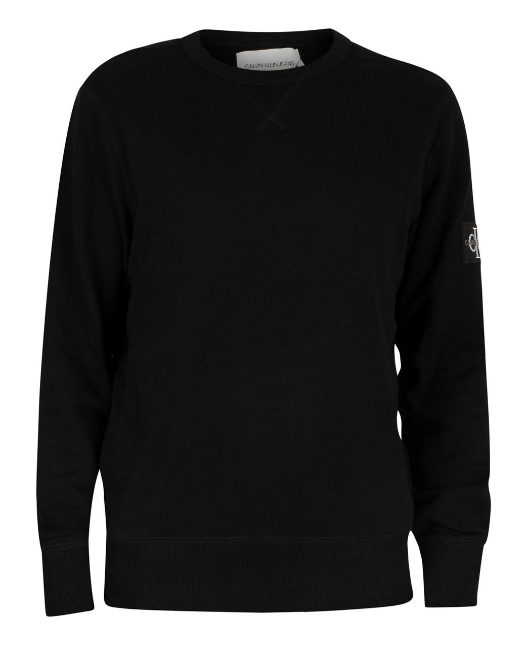 Calvin Klein Denim Monogram Sleeve Badge Sweatshirt in Black for 