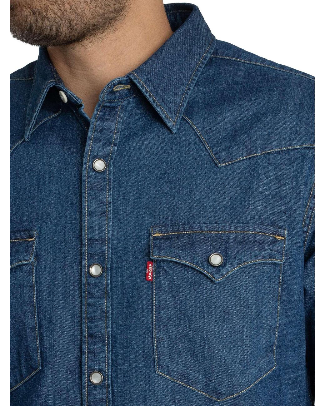 Levi's Blue Barstow Western Shirt for men