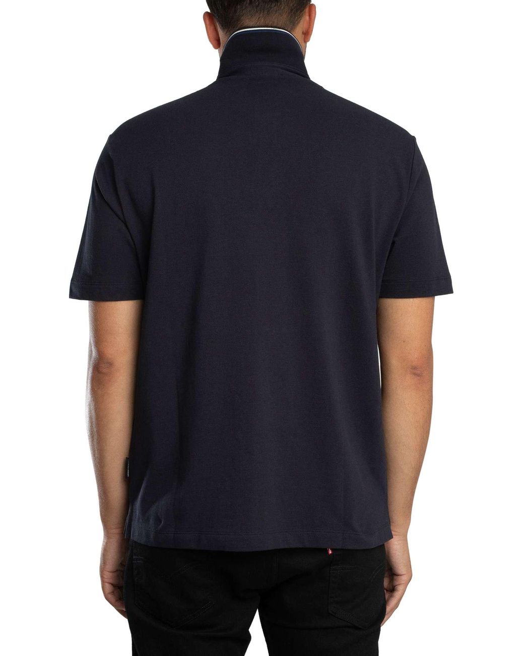 ARMANI EXCHANGE Blue Logo Polo Shirt for men