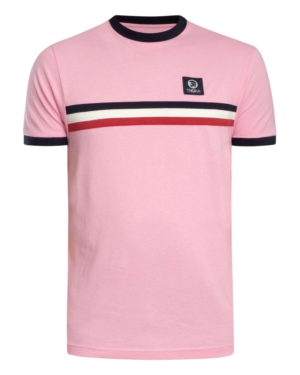 Trojan Pink Stripe Front T-Shirt for men
