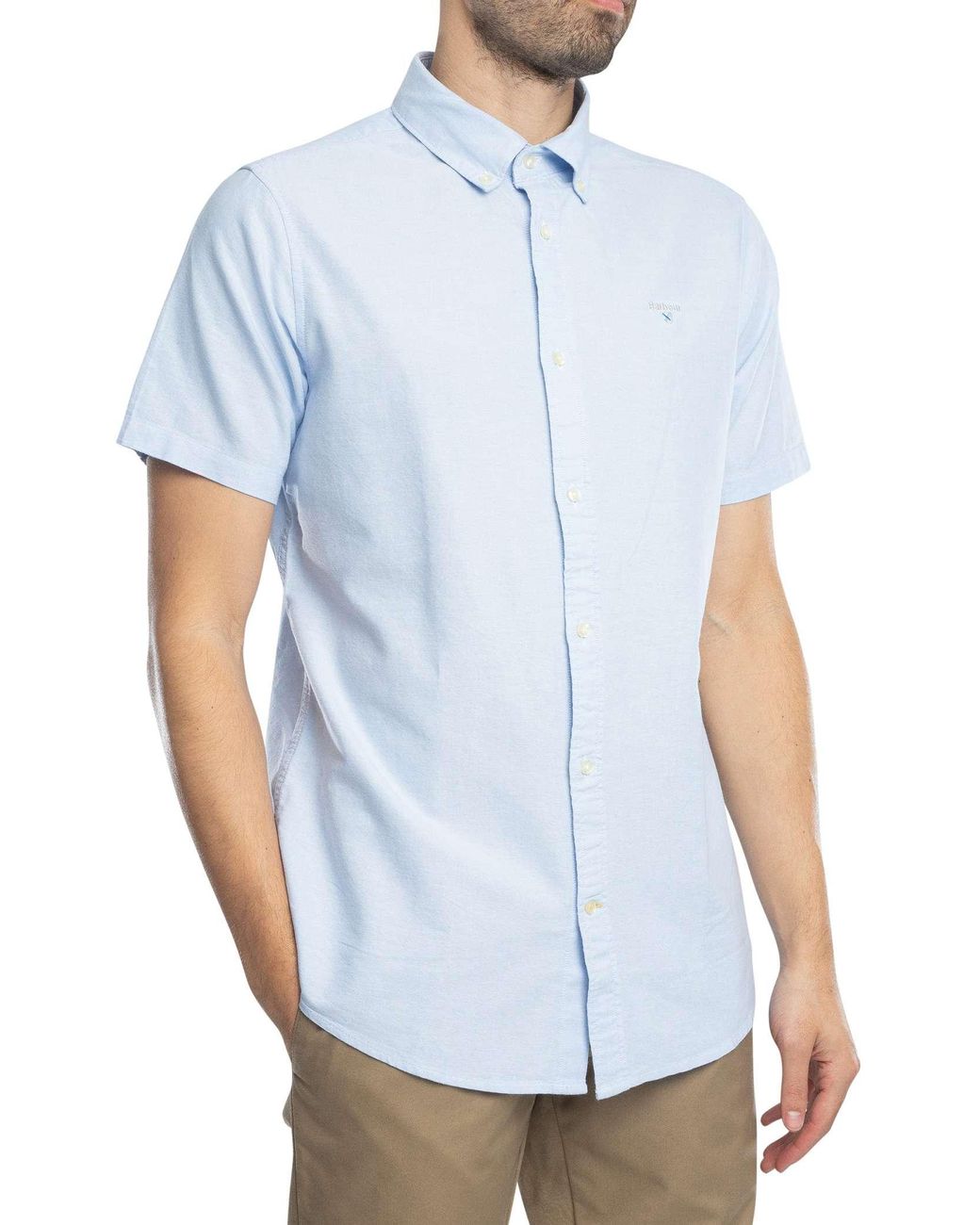 Barbour Blue Oxtown Short Sleeved Tailored Shirt for men