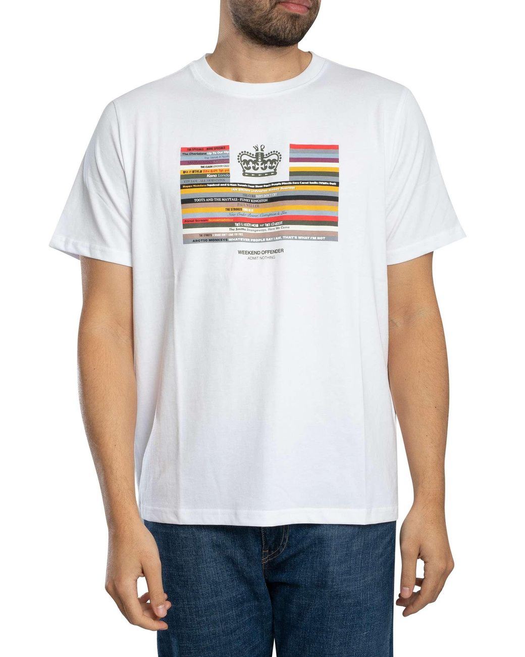 Weekend Offender White Vinyl Graphic T-Shirt for men