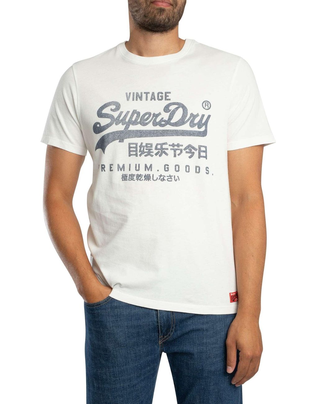 Superdry White Vintage Logo Classic T-Shirt for men