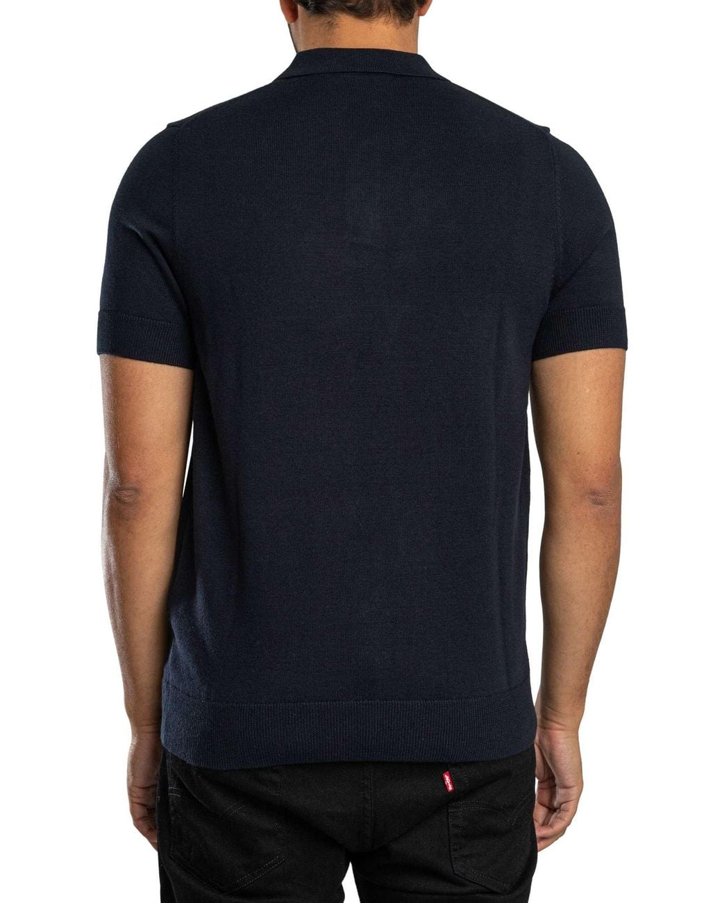 Lyle & Scott Blue Knitted Polo Shirt for men