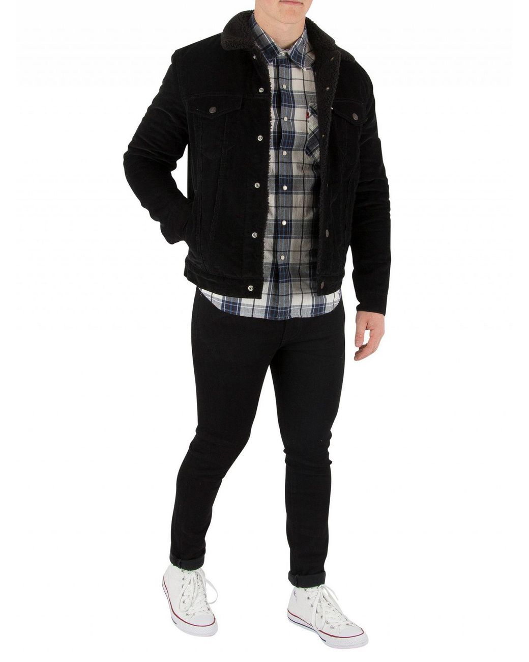 Levi's type 3 sherpa jacket black cord shop