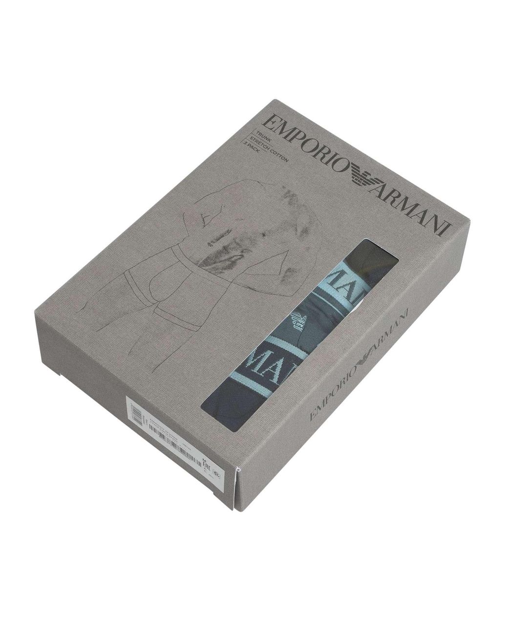 Emporio Armani Blue 3 Pack Trunks for men