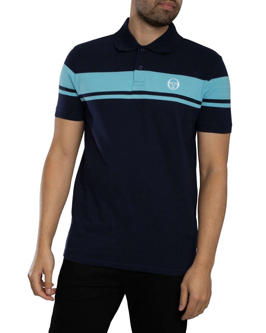 Sergio Tacchini Black Young Line Polo Shirt for men