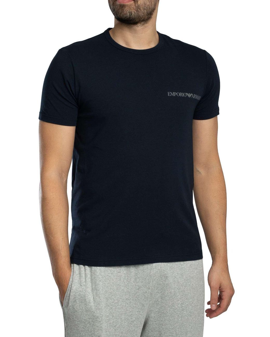 Emporio Armani Gray 2 Pack Lounge Crew T-Shirt for men