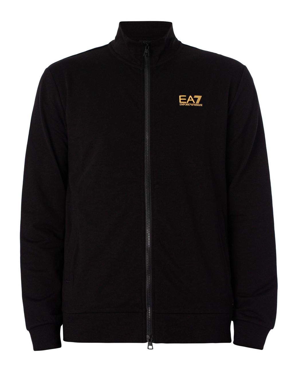 EA7 Black Logo Zip Through Tracksuit for men