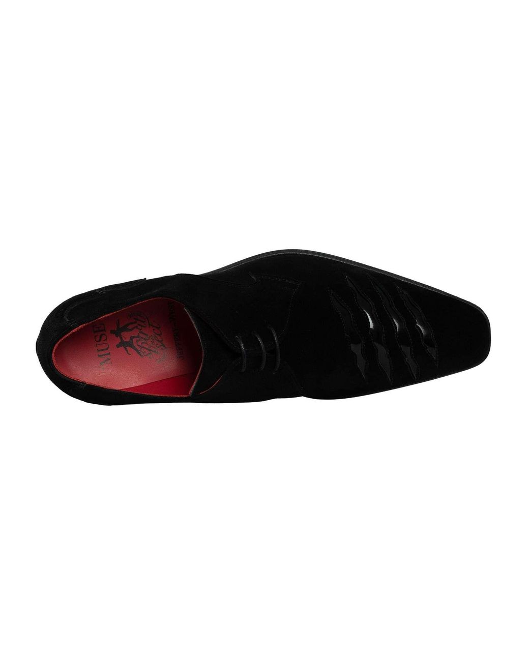 Jeffery West Black Rip Suede Brogue Shoes for men
