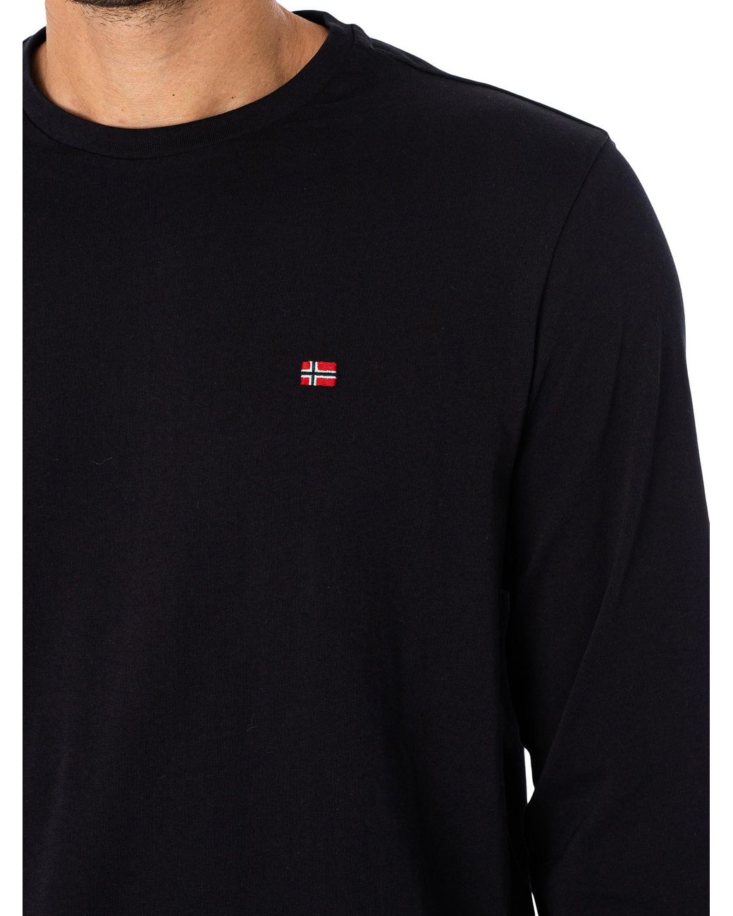 Napapijri Blue Salis Logo Longsleeved T-Shirt for men
