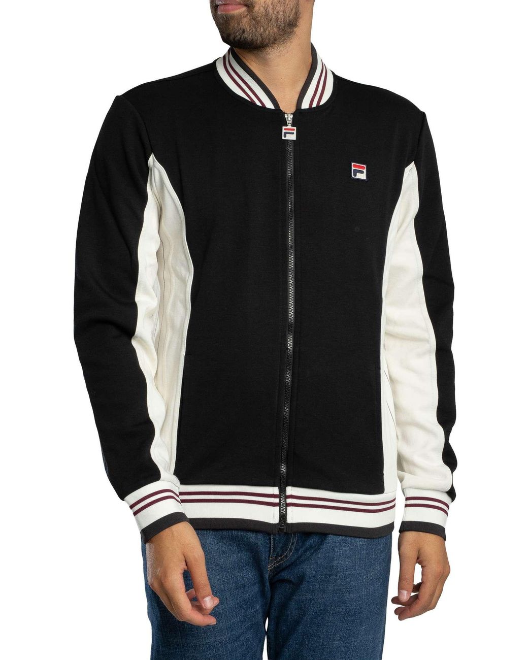 Fila Black Settanta Baseball Track Jacket for men