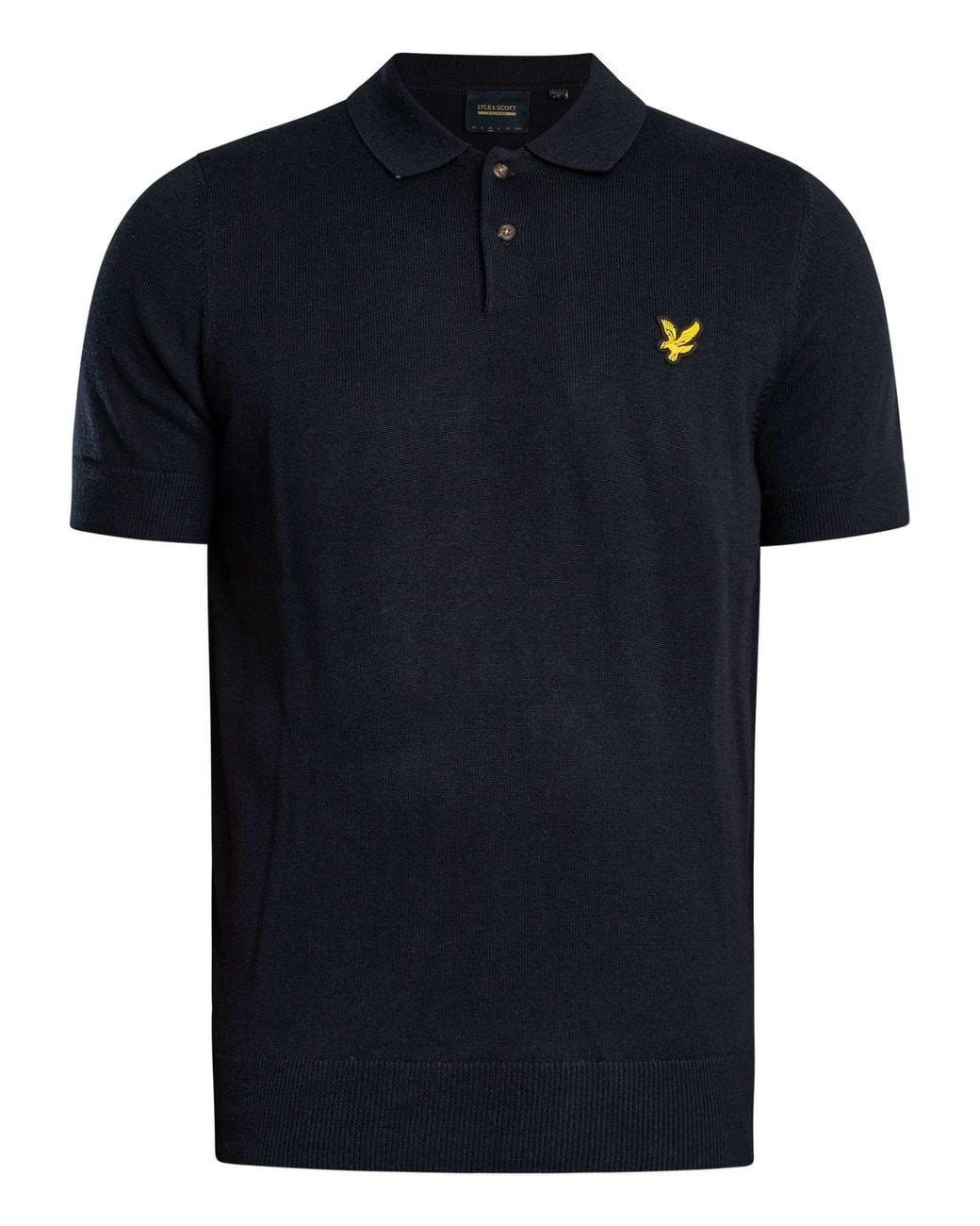 Lyle & Scott Blue Knitted Polo Shirt for men