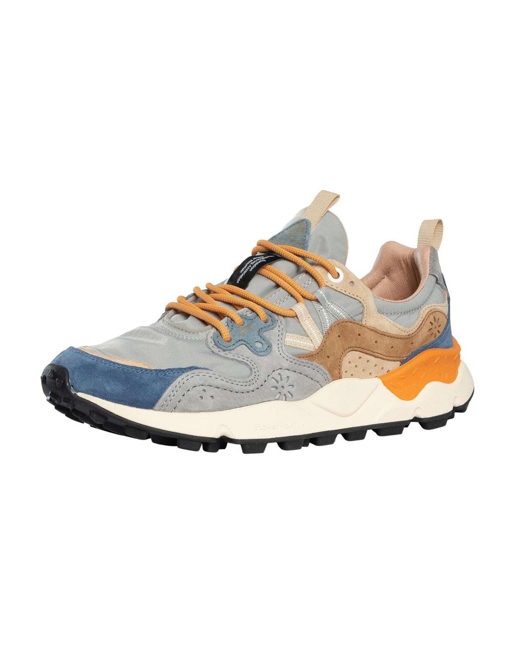 Flower Mountain White Yamano Suede Trainers for men